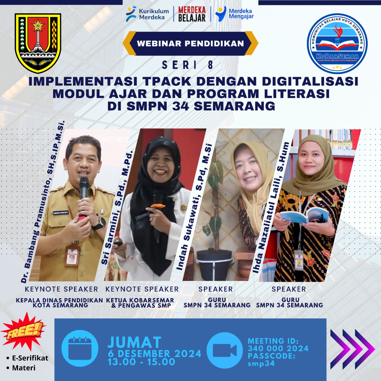 Webinar Pendidikan Seri 8: Implementasi TPack dengan Digitalisasi Modul Ajar dan Program Literasi
